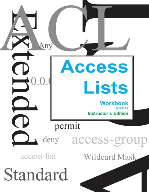 Access Lists Workbook - The Cisco Learning Network