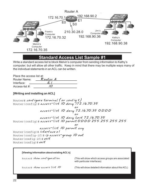 Access Lists Workbook - The Cisco Learning Network