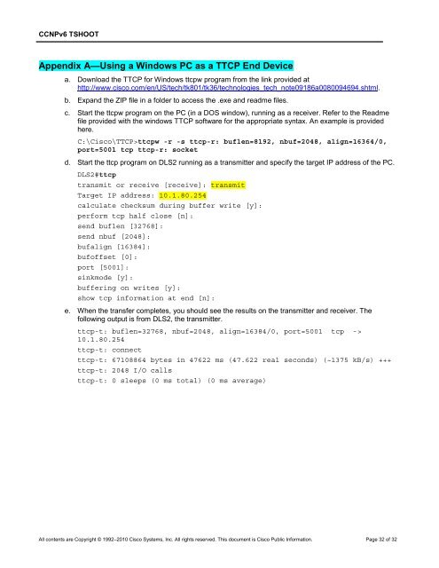 CCNP TSHOOT 6.0 - The Cisco Learning Network