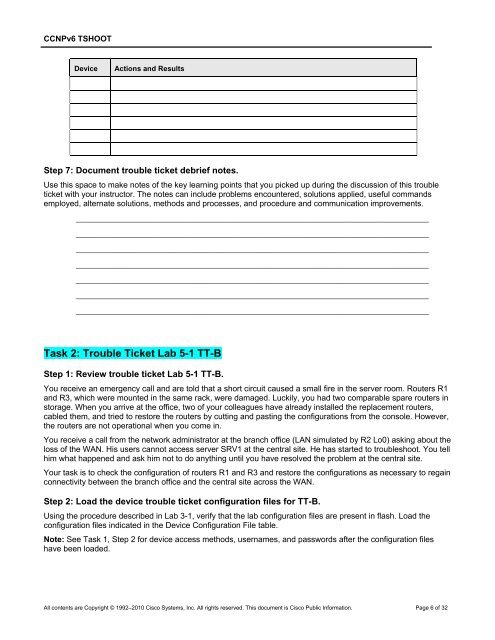 CCNP TSHOOT 6.0 - The Cisco Learning Network