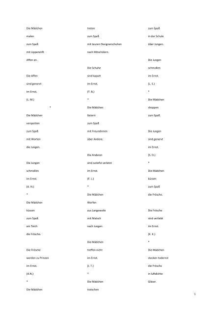 Paralleltext Gedicht Humorlos 1 - Learning Rose Garden