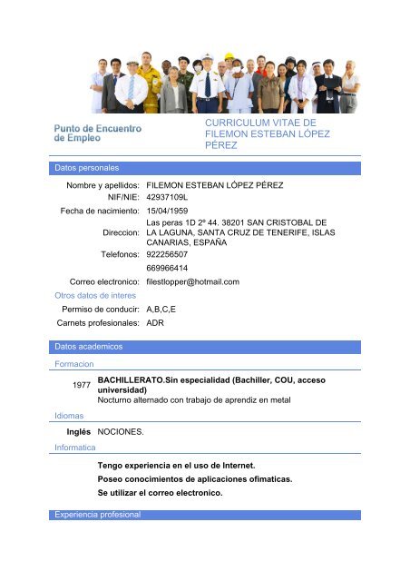 curriculum vitae de filemon esteban lópez pérez - The Cisco ...