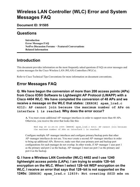 Wireless LAN Controller (WLC) - The Cisco Learning Network