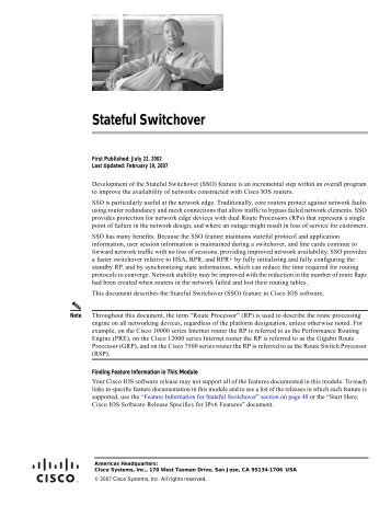 Stateful Switchover.pdf - Cisco Learning Home