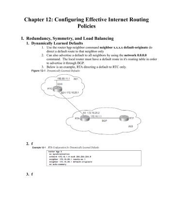 Chapter 12: Configuring Effective Internet Routing Policies
