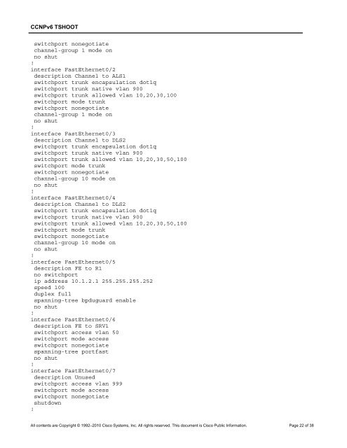 CCNP TSHOOT 6.0 - Cisco Learning Home