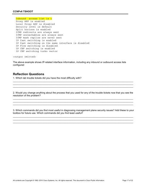 CCNP TSHOOT 6.0 - Cisco Learning Home