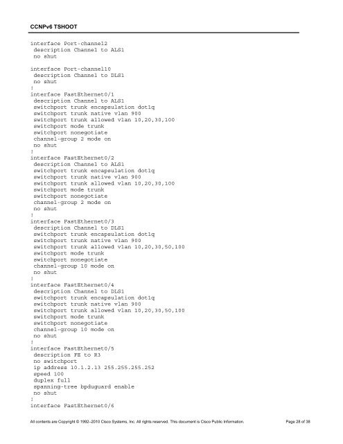 CCNP TSHOOT 6.0 - Cisco Learning Home