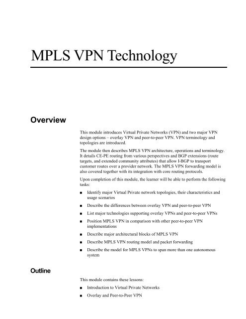 MPLS VPN Technology