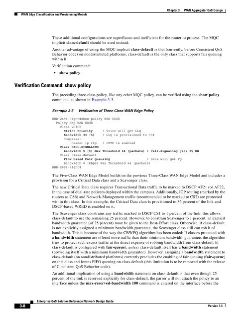 Enterprise QoS Solution Reference Network Design Guide