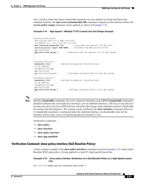 Enterprise QoS Solution Reference Network Design Guide