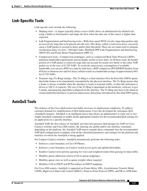 Enterprise QoS Solution Reference Network Design Guide