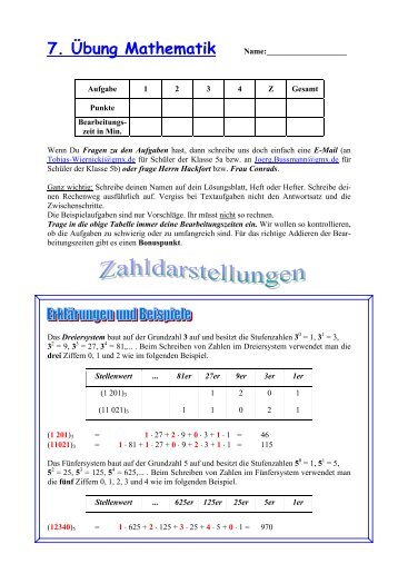 7. Übung Mathematik
