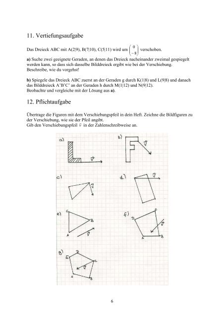 Spiegelungen, Verschiebungen