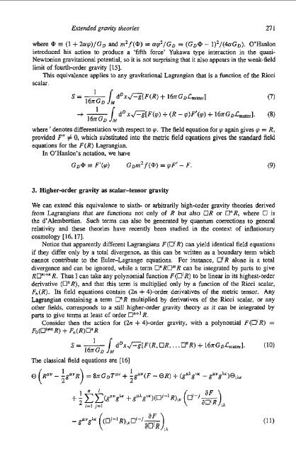 Extended gravity theories and the Einstein--Hilbert action