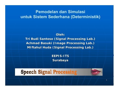 Bab 3 Sistem Deterministik - Lecturer EEPIS