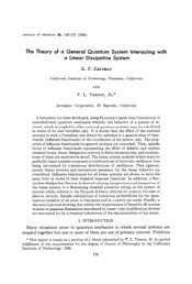 The Theory of a General Quantum System Interacting with a Linear ...