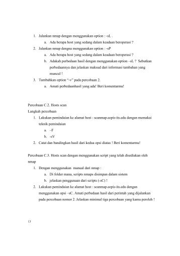 1. Jalankan nmap dengan menggunakan option ... - Lecturer EEPIS