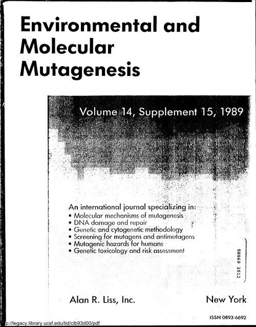 Environmental and Molecular Mutagenesis - Legacy Tobacco ...