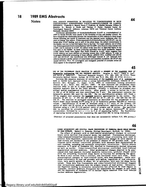 Environmental and Molecular Mutagenesis - Legacy Tobacco ...