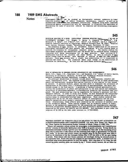 Environmental and Molecular Mutagenesis - Legacy Tobacco ...