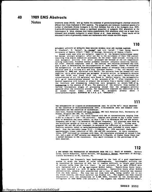 Environmental and Molecular Mutagenesis - Legacy Tobacco ...