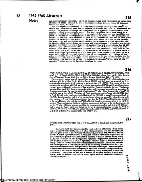 Environmental and Molecular Mutagenesis - Legacy Tobacco ...