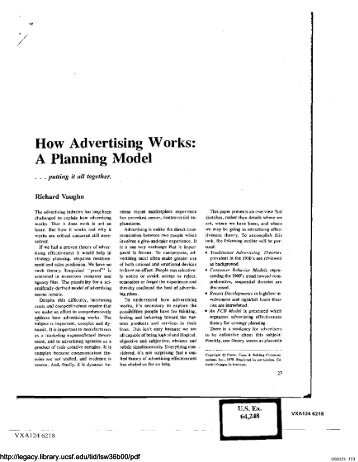 How Advertising Works: A Planning Model