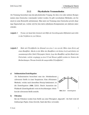 2.1.2 Physikalische Trennmethoden