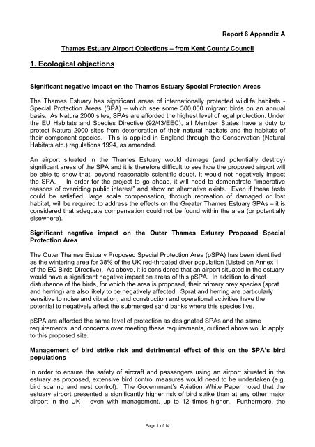 1. Ecological objections - London