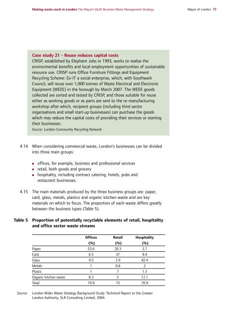 Draft Business Waste Strategy PDF - london.gov.uk - Greater ...