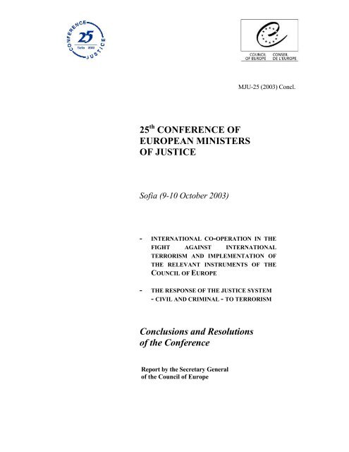 doc MJU 25 (2003) Concl E - Council of Europe