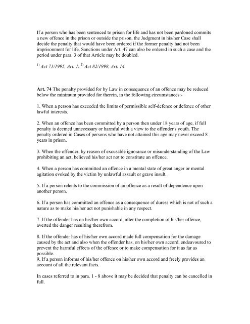 General Penal Code of Iceland No. 19, February 12 ... - Legislationline