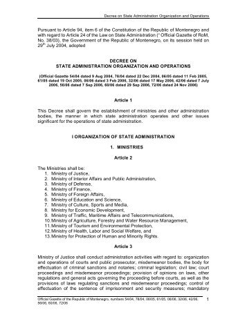 Decree on State Administration Organization and ... - Legislationline