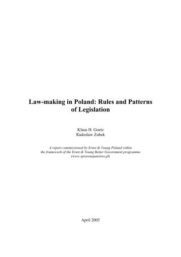 Law-making in Poland: Rules and Patterns of ... - Legislationline
