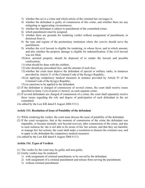 Criminal Procedure Code of the Kyrgyz Republic - Legislationline