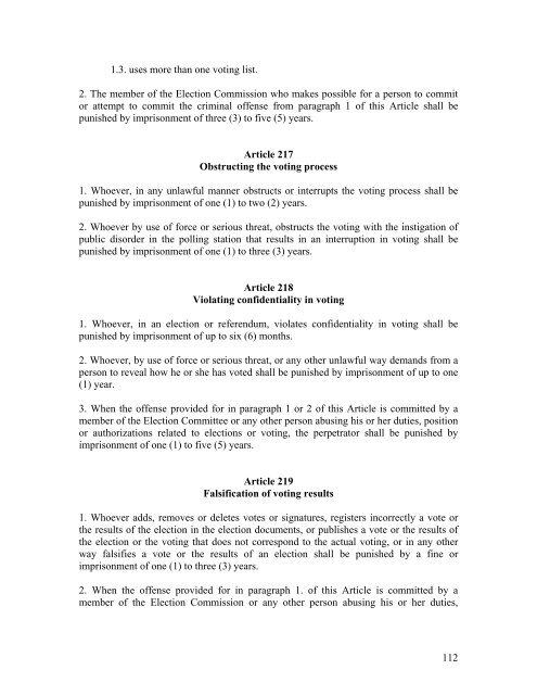 Criminal Code of Kosovo - Legislationline