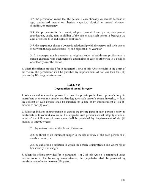 Criminal Code of Kosovo - Legislationline