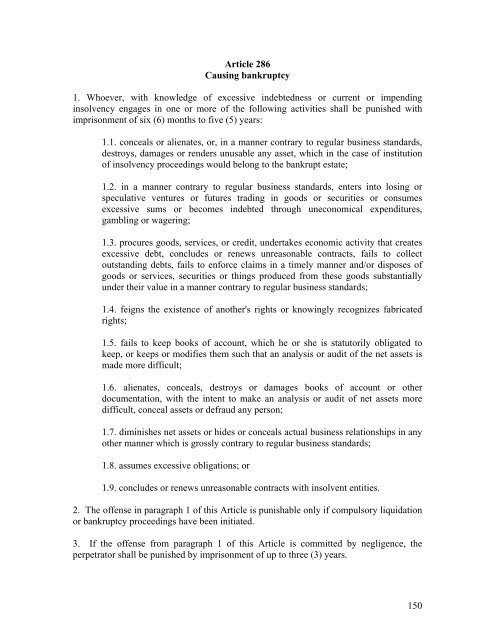 Criminal Code of Kosovo - Legislationline