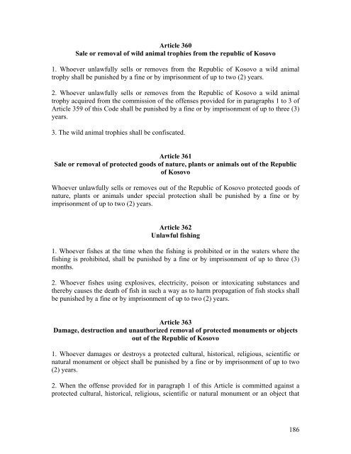 Criminal Code of Kosovo - Legislationline