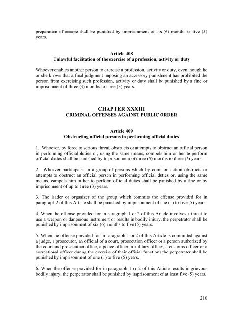 Criminal Code of Kosovo - Legislationline