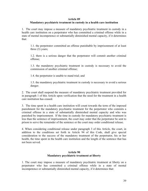 Criminal Code of Kosovo - Legislationline