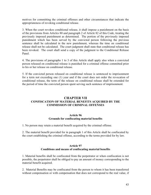 Criminal Code of Kosovo - Legislationline