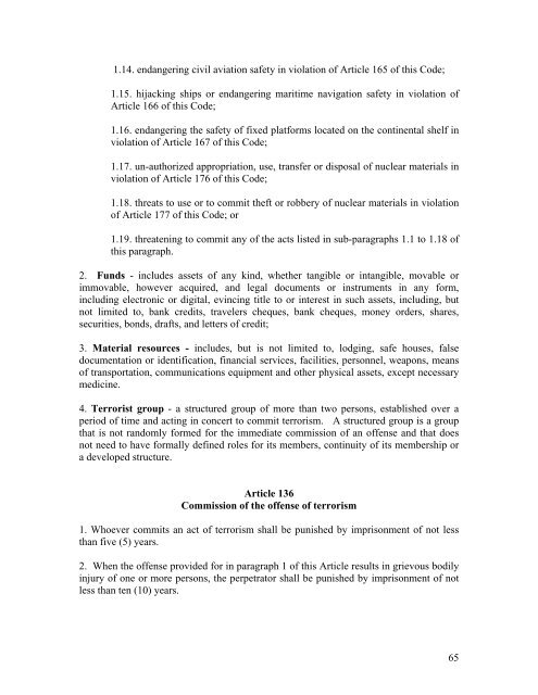 Criminal Code of Kosovo - Legislationline