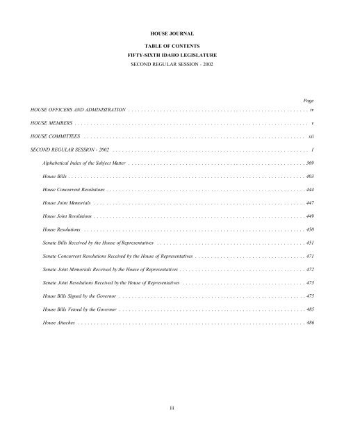 House Journal - Idaho Legislature