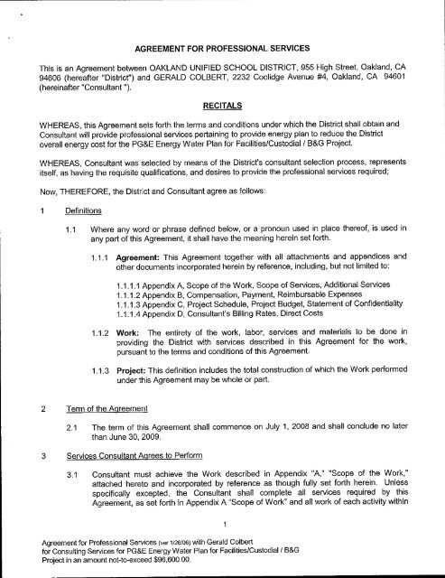 professional services agreement - gerald colbert