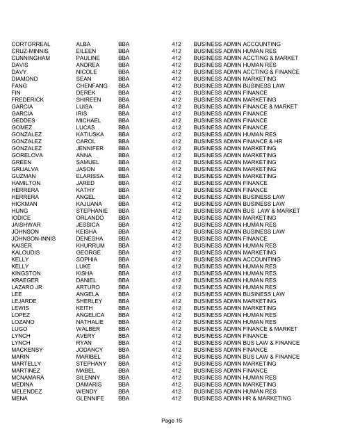 undergraduate and graduate candidates - Lehman College