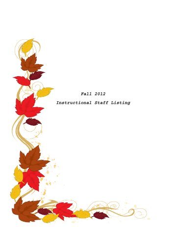 Fall 2012 Instructional Staff Listing - Lehman College