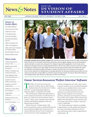 DSA Newsletter May 2005 - Lehman College