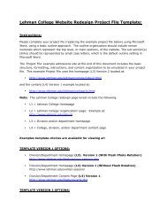 Lehman College Website Redesign Project File Template:
